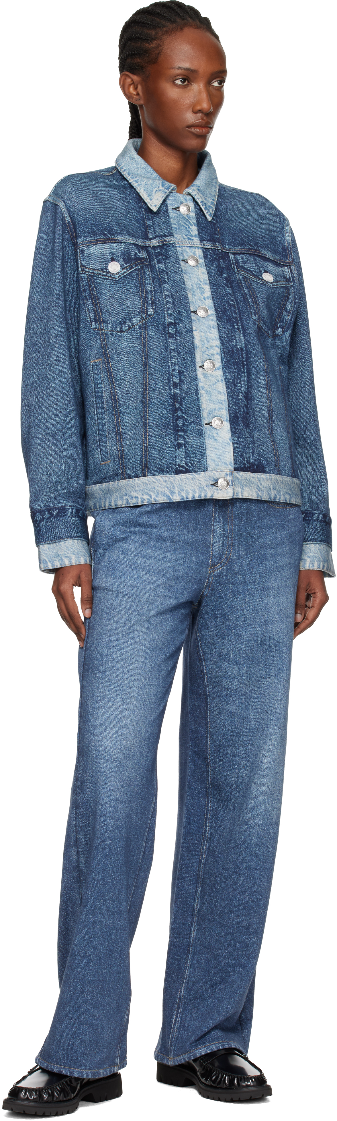 Blue rb Miramar Oversized Combo Trucker Jacket