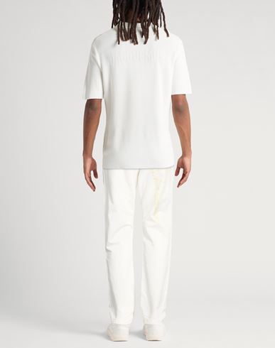 Man Pants White Size 34 Linen, Cotton, Elastane