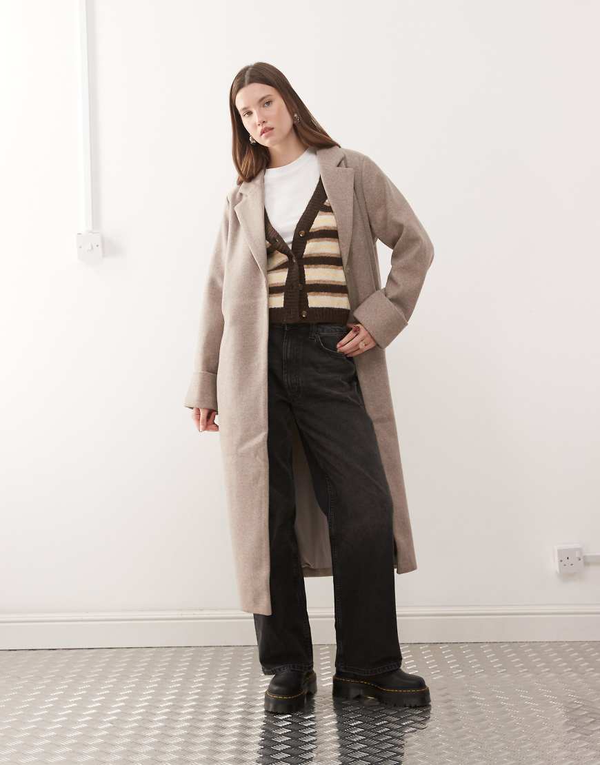 Longline coat in beige-Neutral