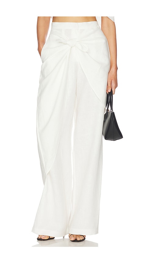 SELMACILEK Knot High Waisted Pants in Ivory. - M also in L