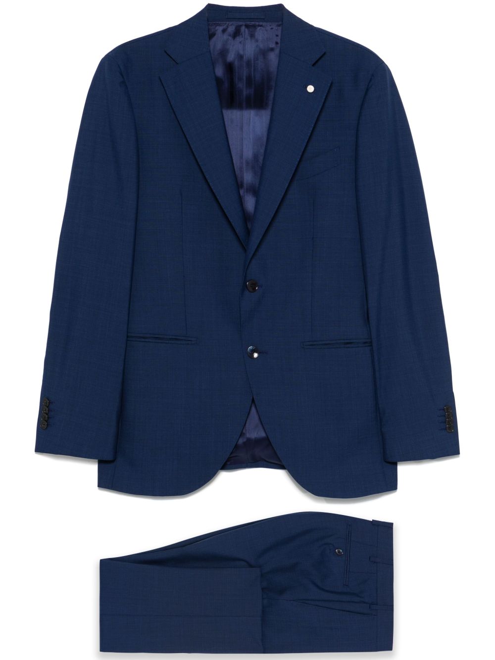 Front Button Fastening Suit with Internal Pocket and Vents
