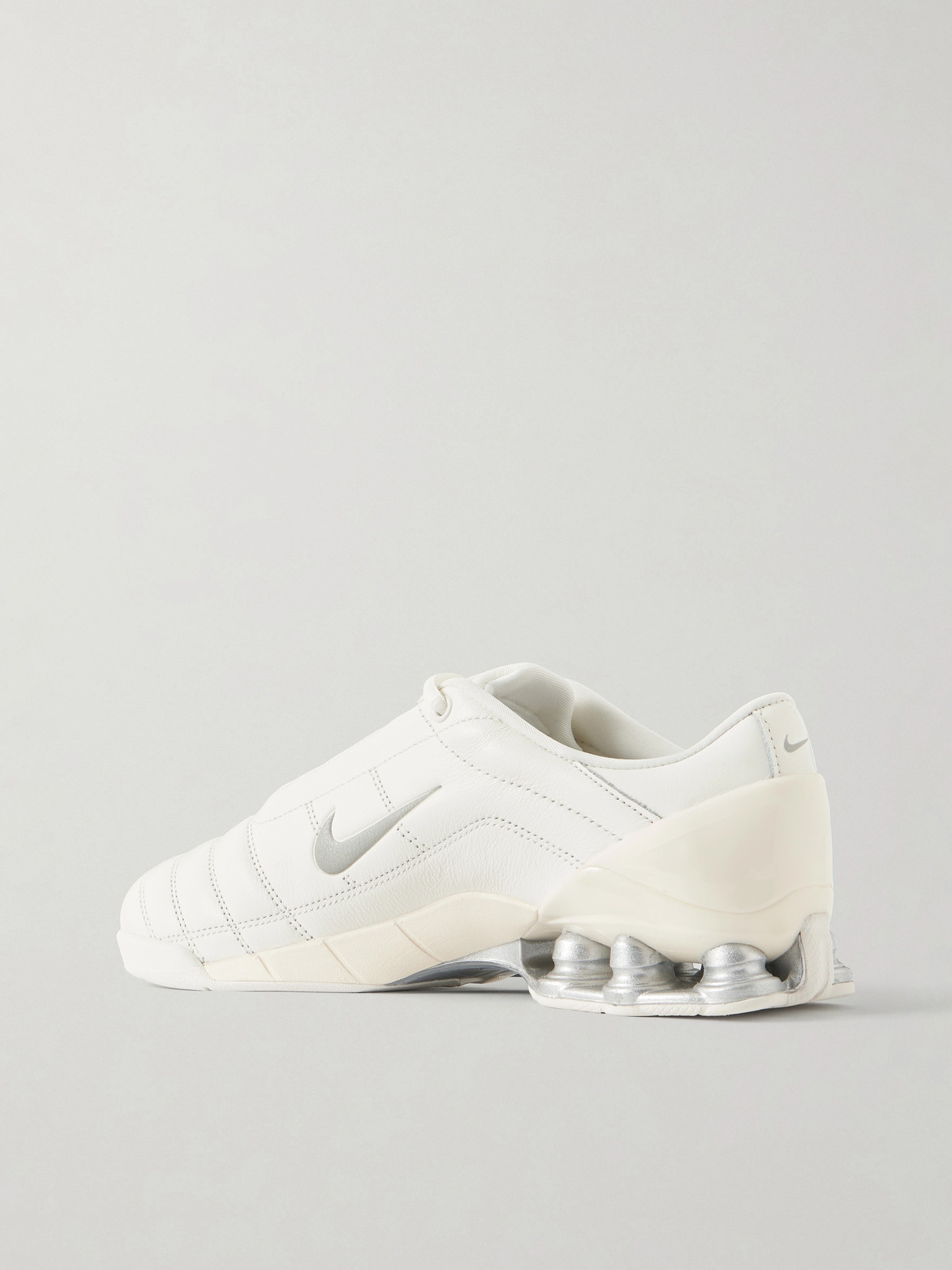 T90 Shox Magia Qs Leather Sneakers - Silver