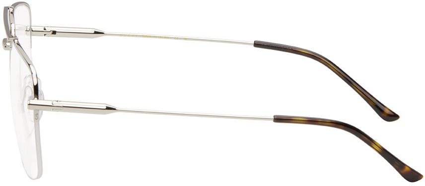 Gucci Silver Aviator Glasses