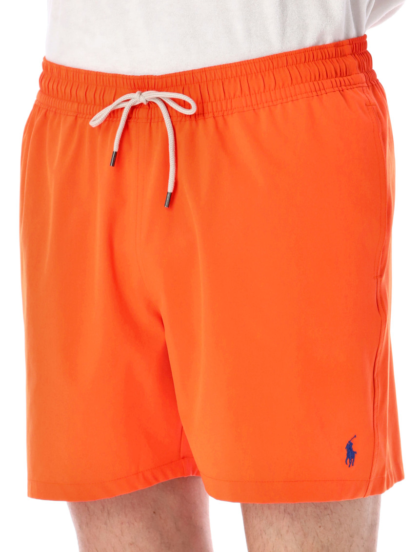 Orange Polo Pony-embroidered Swim Shorts