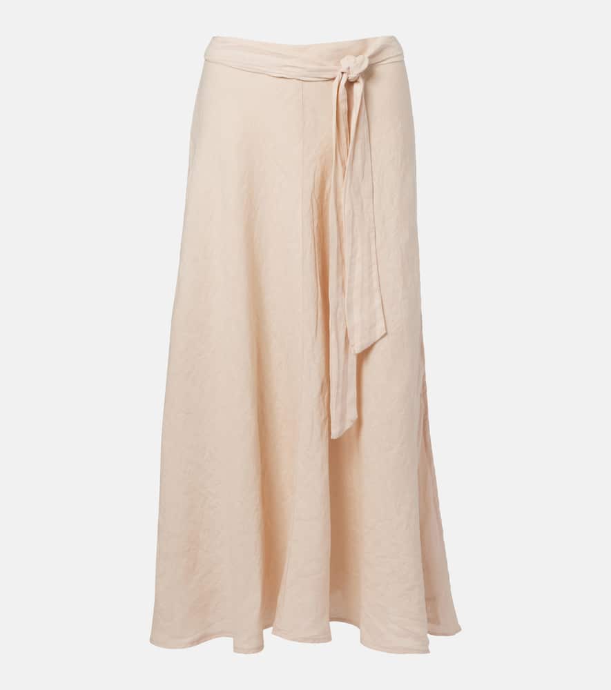 Malina linen midi skirt