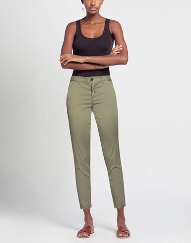 Roÿ Roger's Woman Pants Military green Size 25 Cotton, Lyocell, Elastane