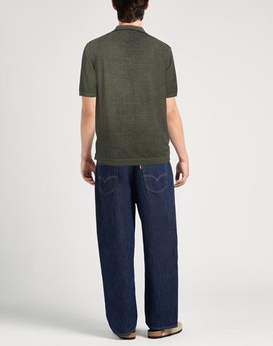 Alpha Studio Man Sweater Military green Size 46 Cotton