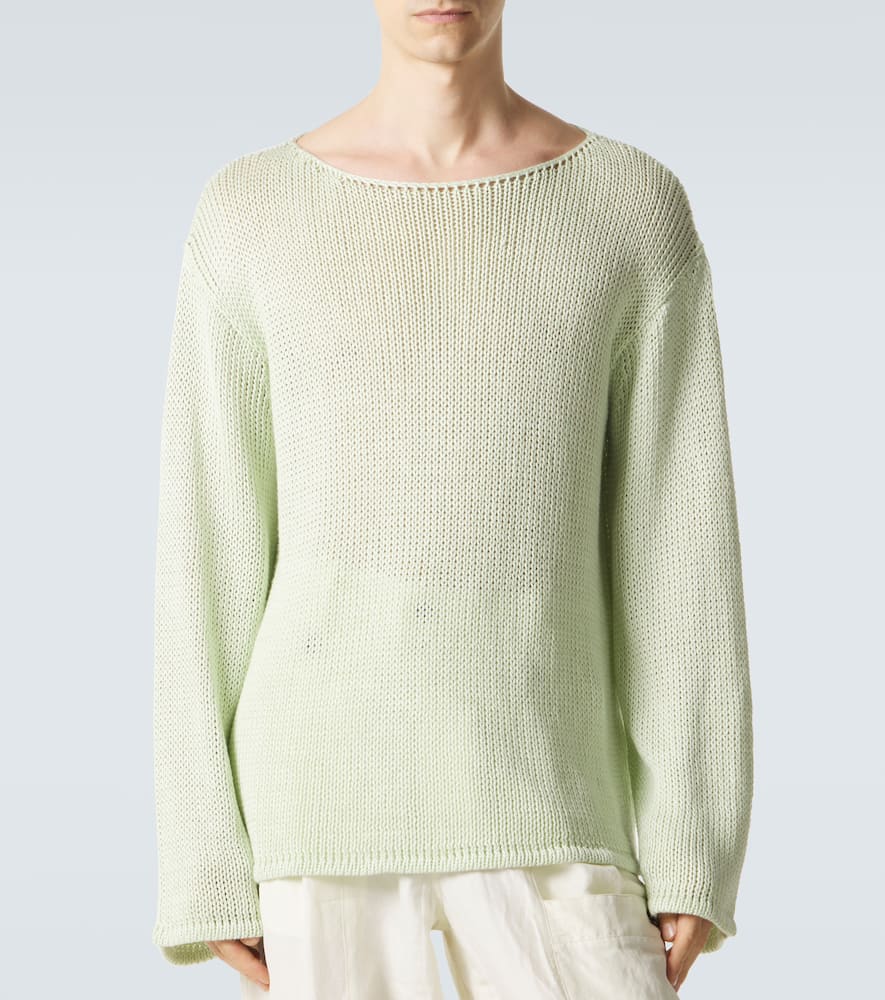Open-knit linen-blend sweater