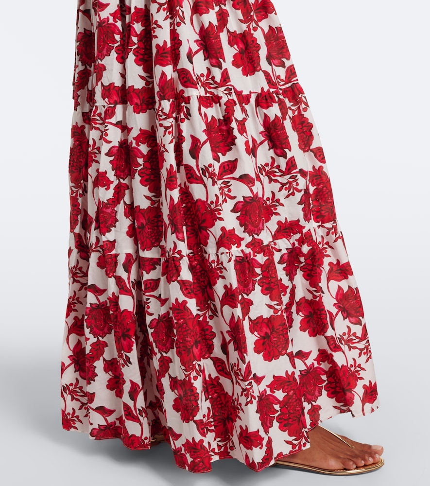 Clover floral cotton and silk maxi dress