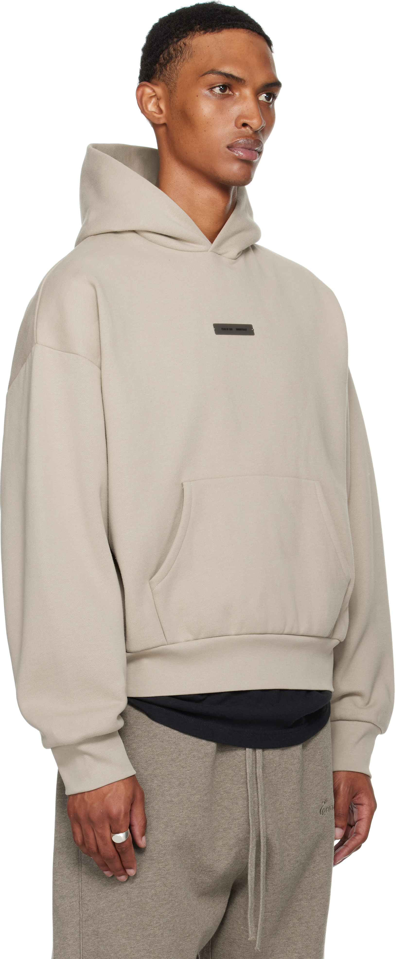 Taupe Classic Fit Fleece Hoodie