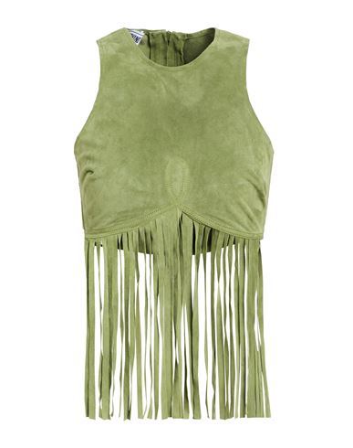 Woman Top Green Size 4 Leather