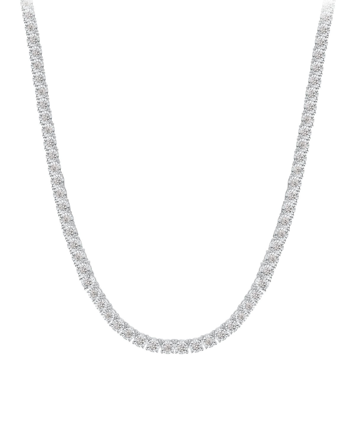 "Men's Diamond 24"" Tennis Necklace (8 ct. t.w.) in 14k White Gold - White Gold"