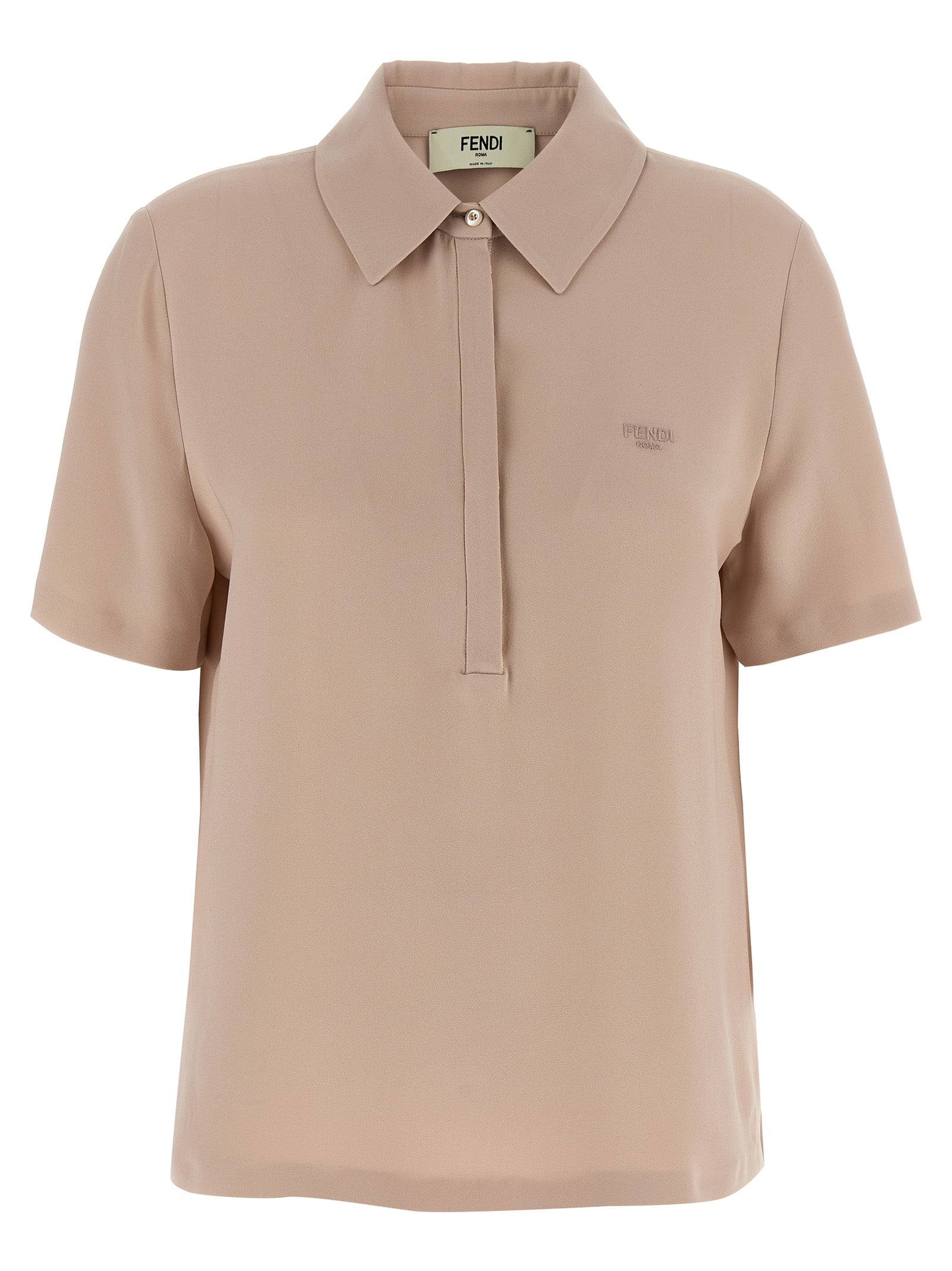 Silk Polo Shirt — Beige