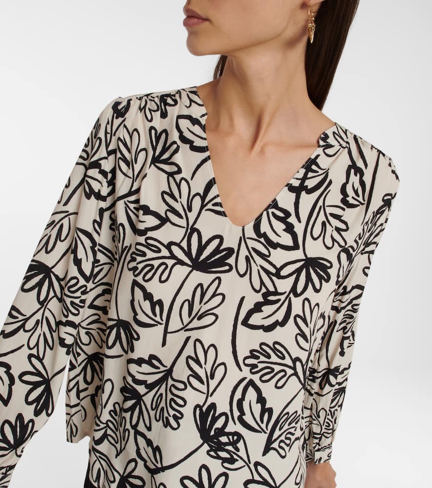 Printed crêpe blouse