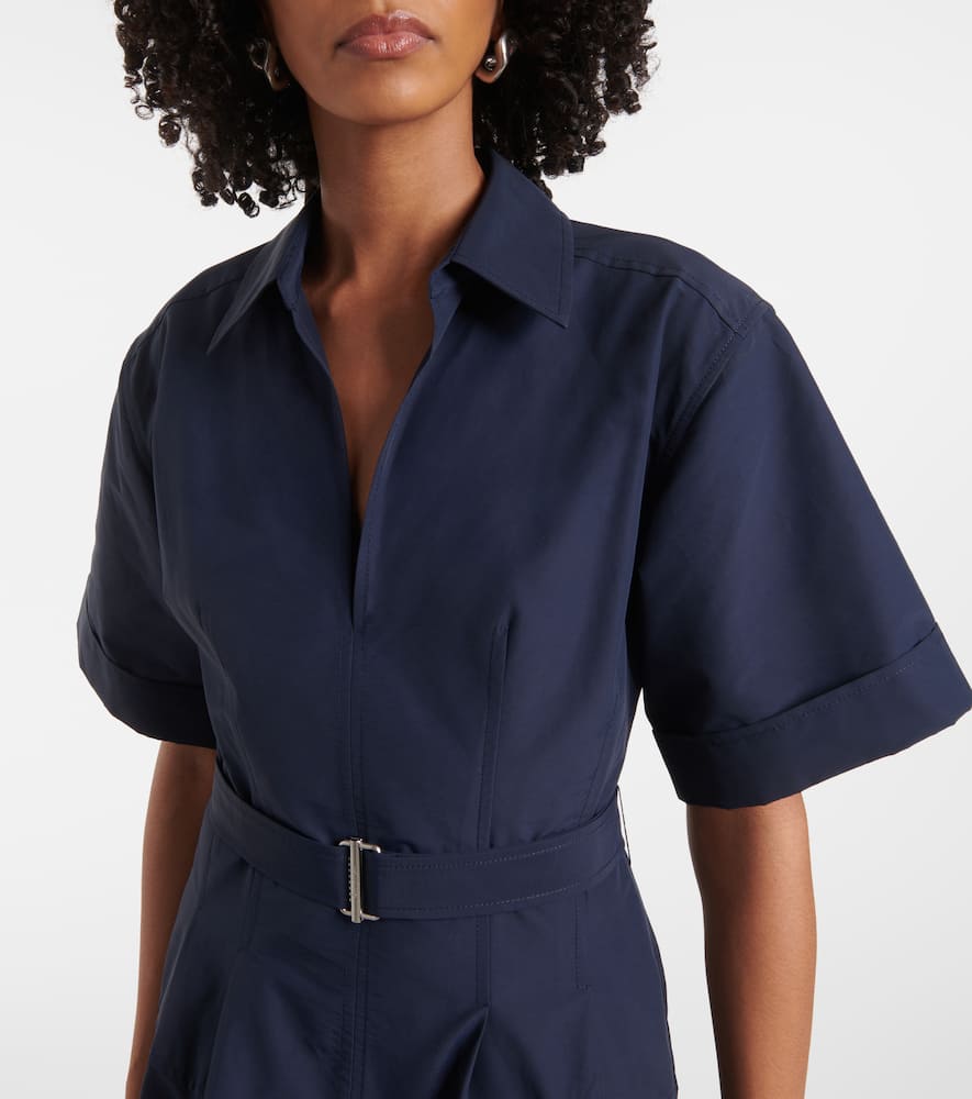Deanna belted faille midi dress