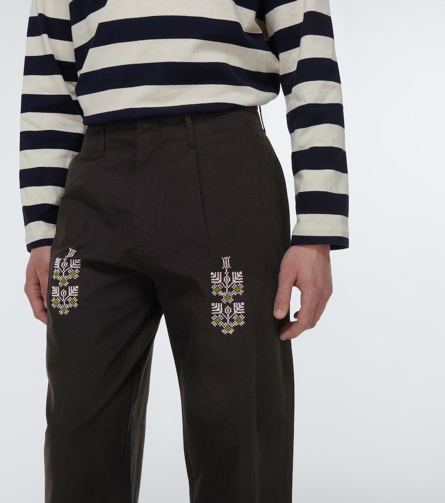 Qrunful embroidered cotton pants