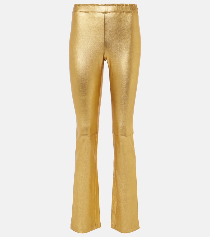 JP Long flared leather leggings