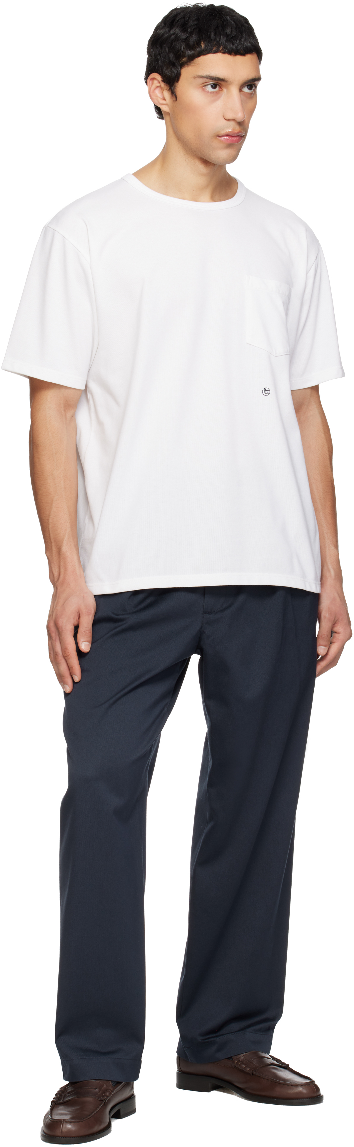 White COOLMAX Jersey Pocket T-shirt