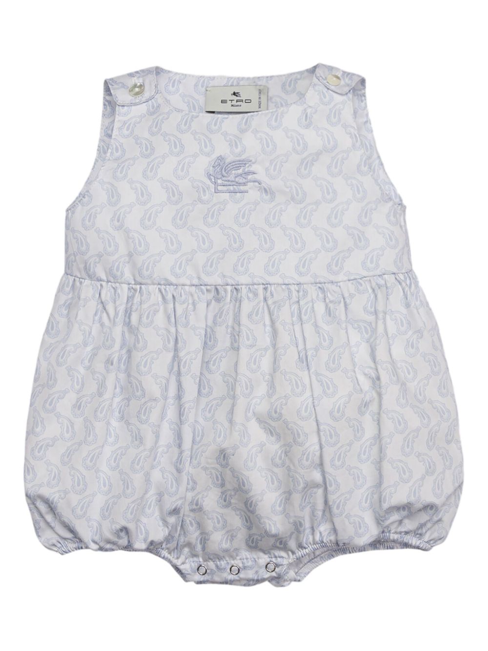 Paisley-print cotton romper - Blue
