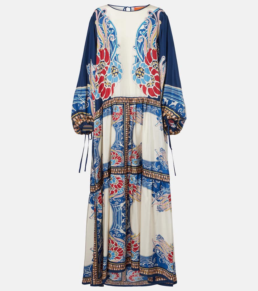 Vesta printed silk maxi dress