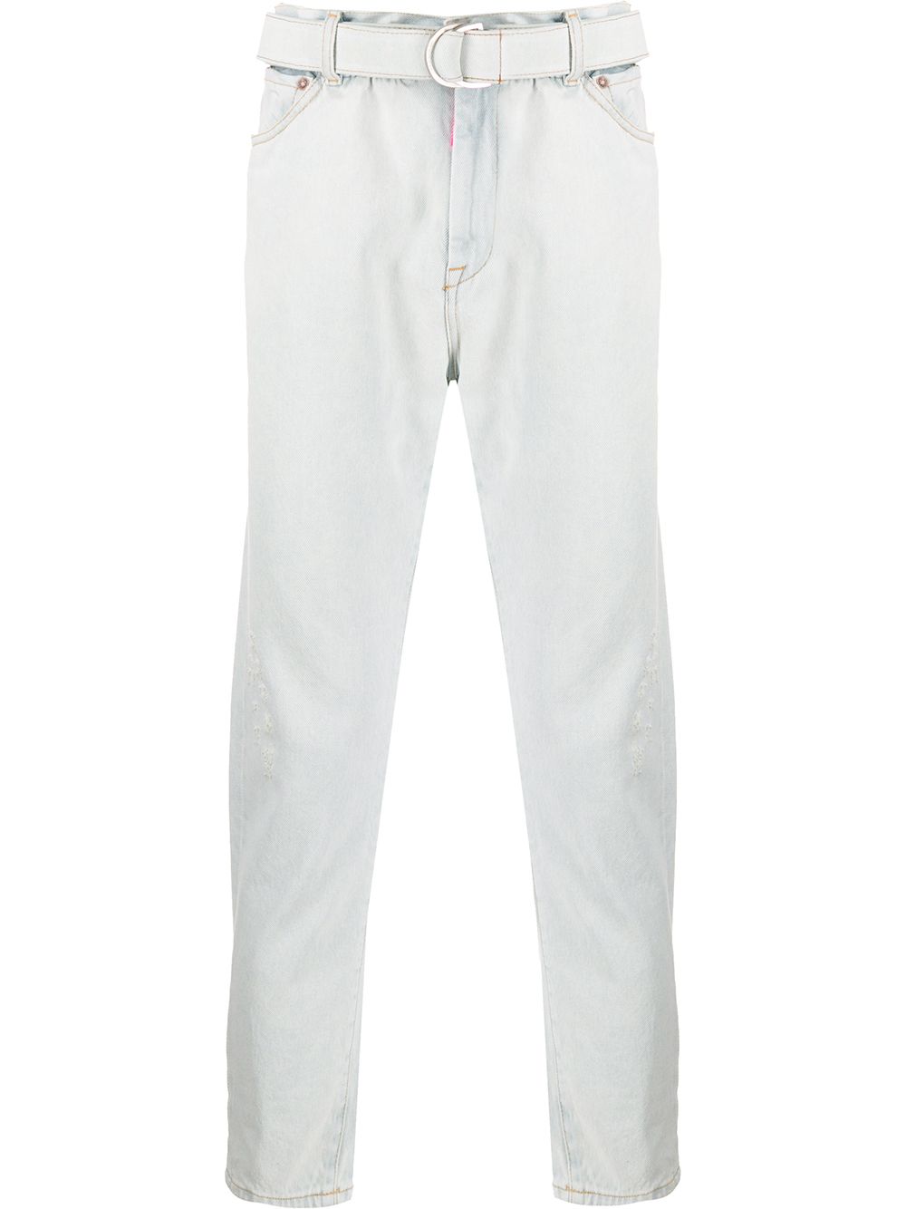 Belted straight jeans