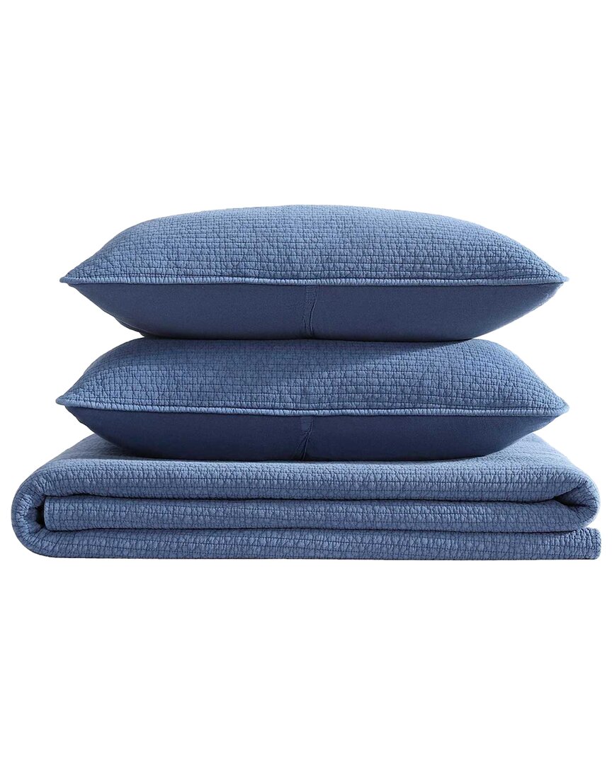 Seashore Stitch Enzyme Washed Reversible Quilt Set