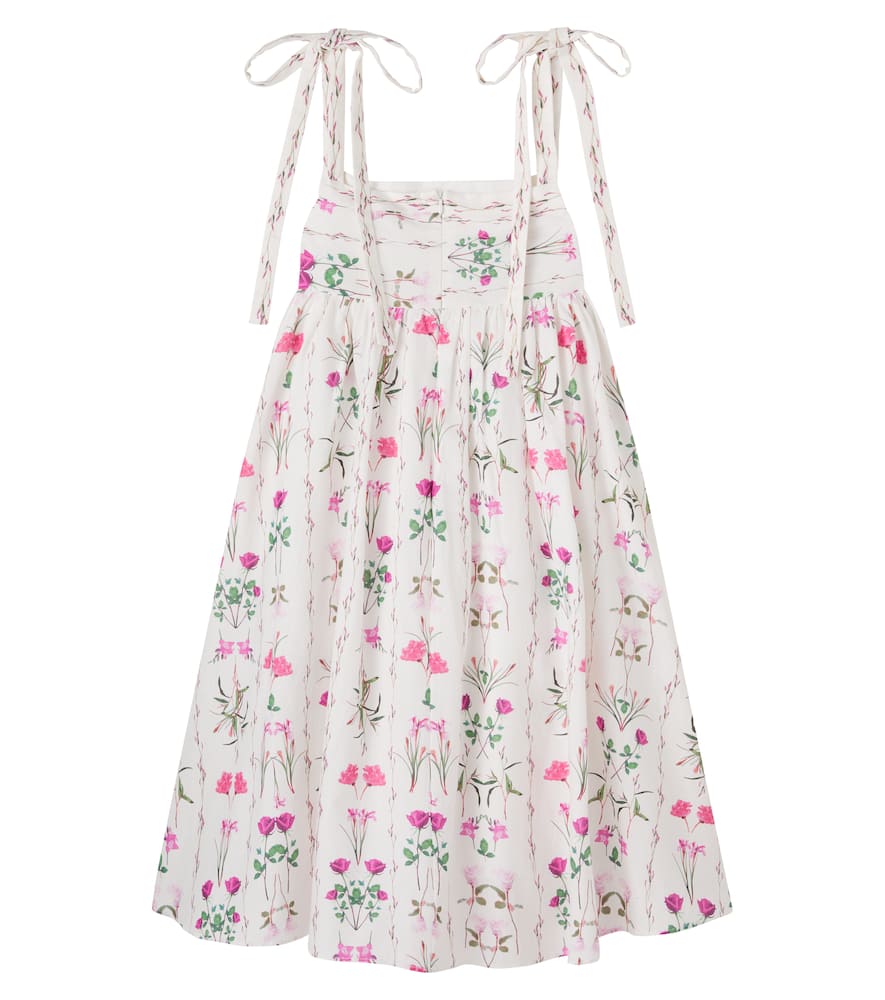 Floral cotton and linen dress