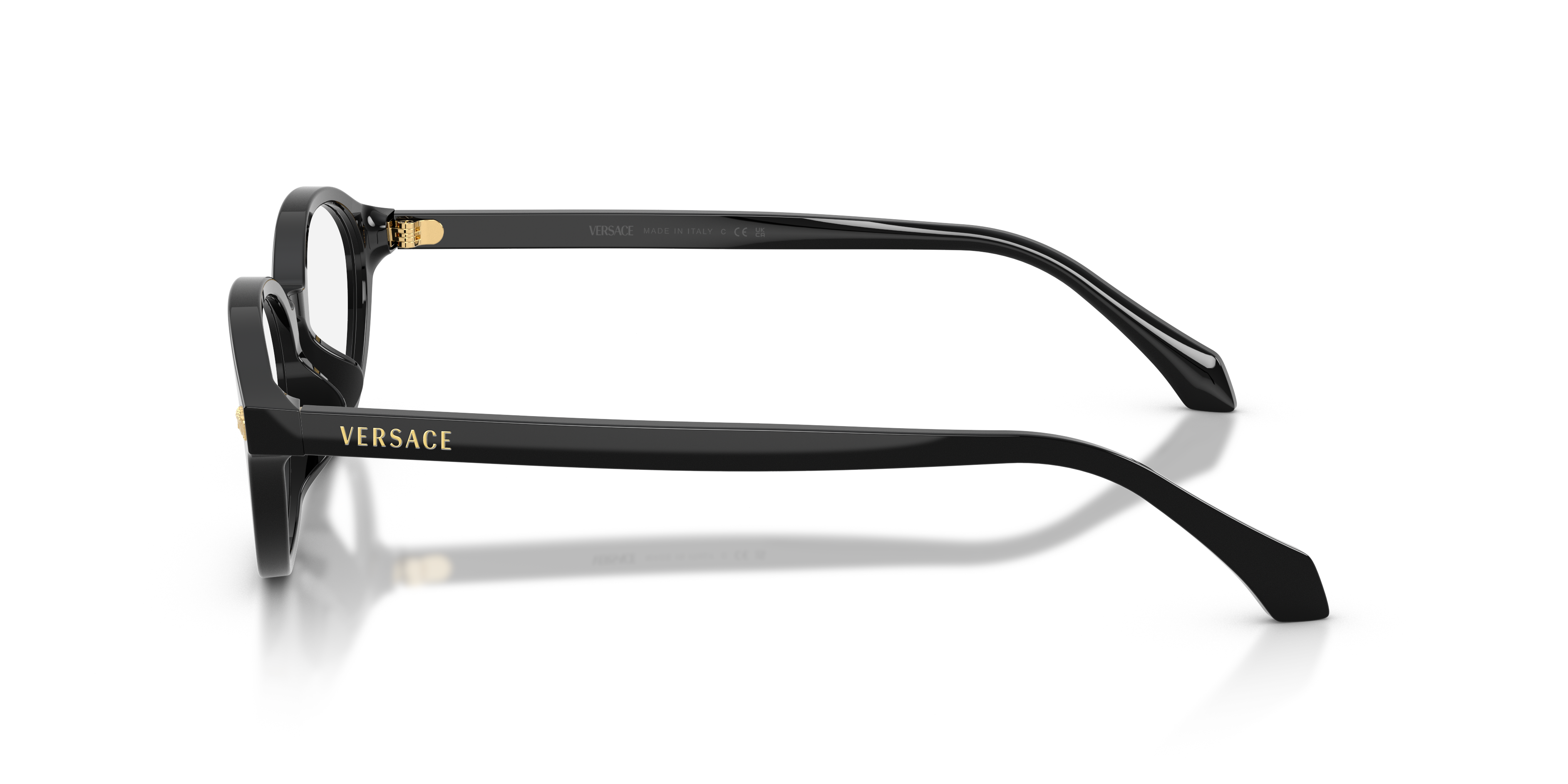 Versace Woman Versace VE3393D Optical frames Acetate Black Transparent Round Norma
