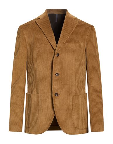 Man Blazer Brown Size 44 Cotton, Elastane