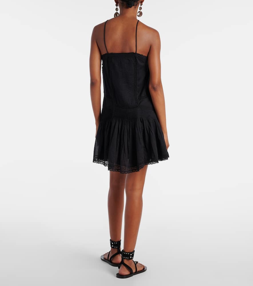 Geraldin lace-trimmed cotton minidress