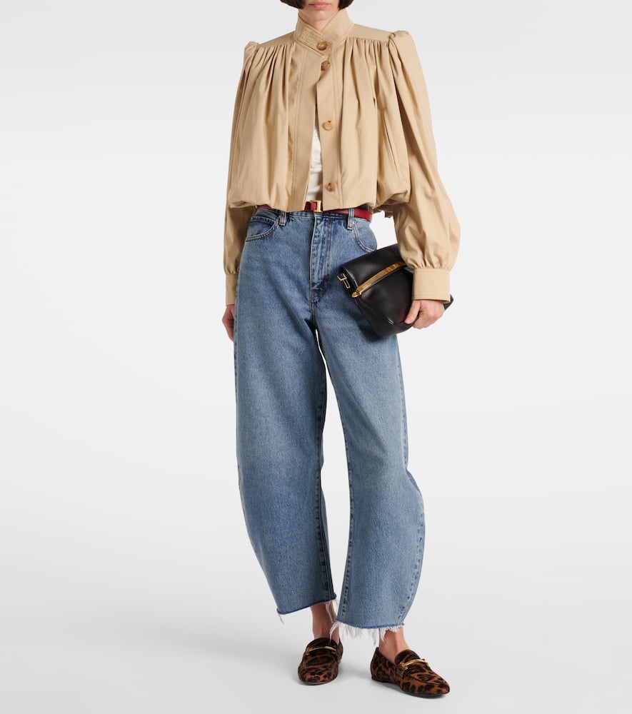 Bubble Crop high-rise barrel-leg jeans