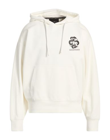 Man Sweatshirt White Size L Cotton, Polyester