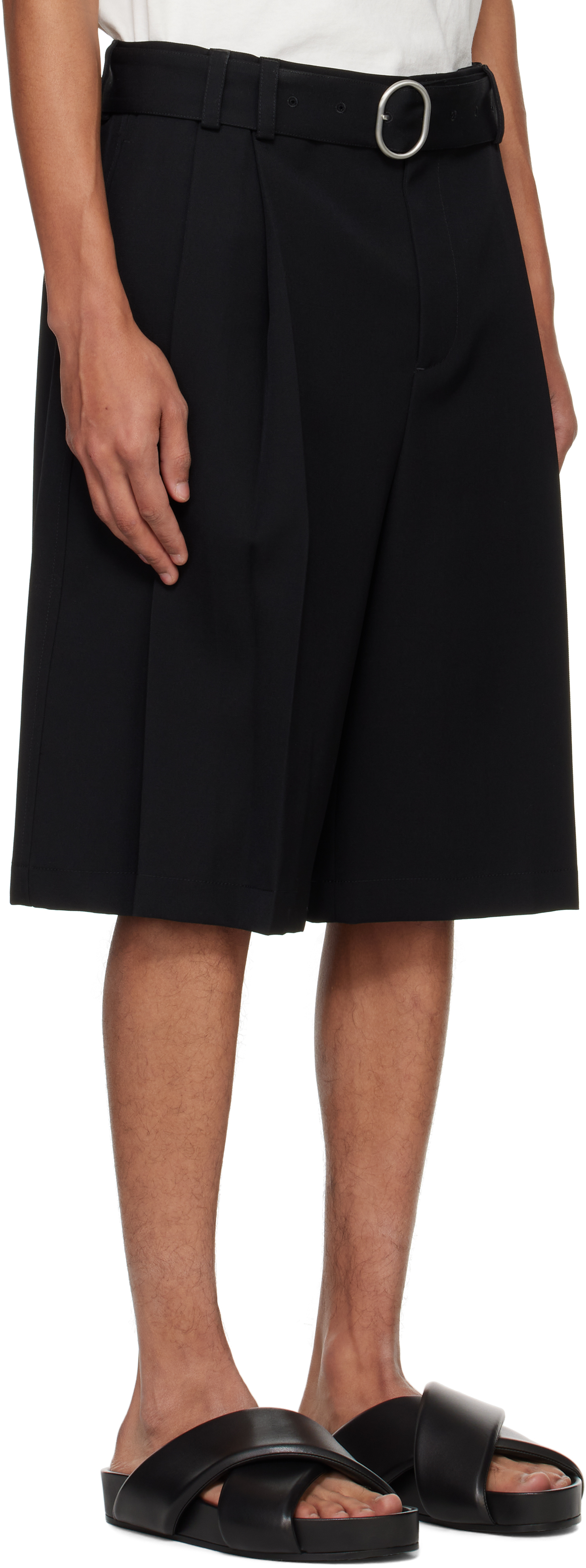 Jil Sander ブラック ベルト ショートパンツ