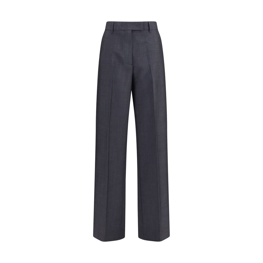 Wool Mohair Blend Trousers — Gray
