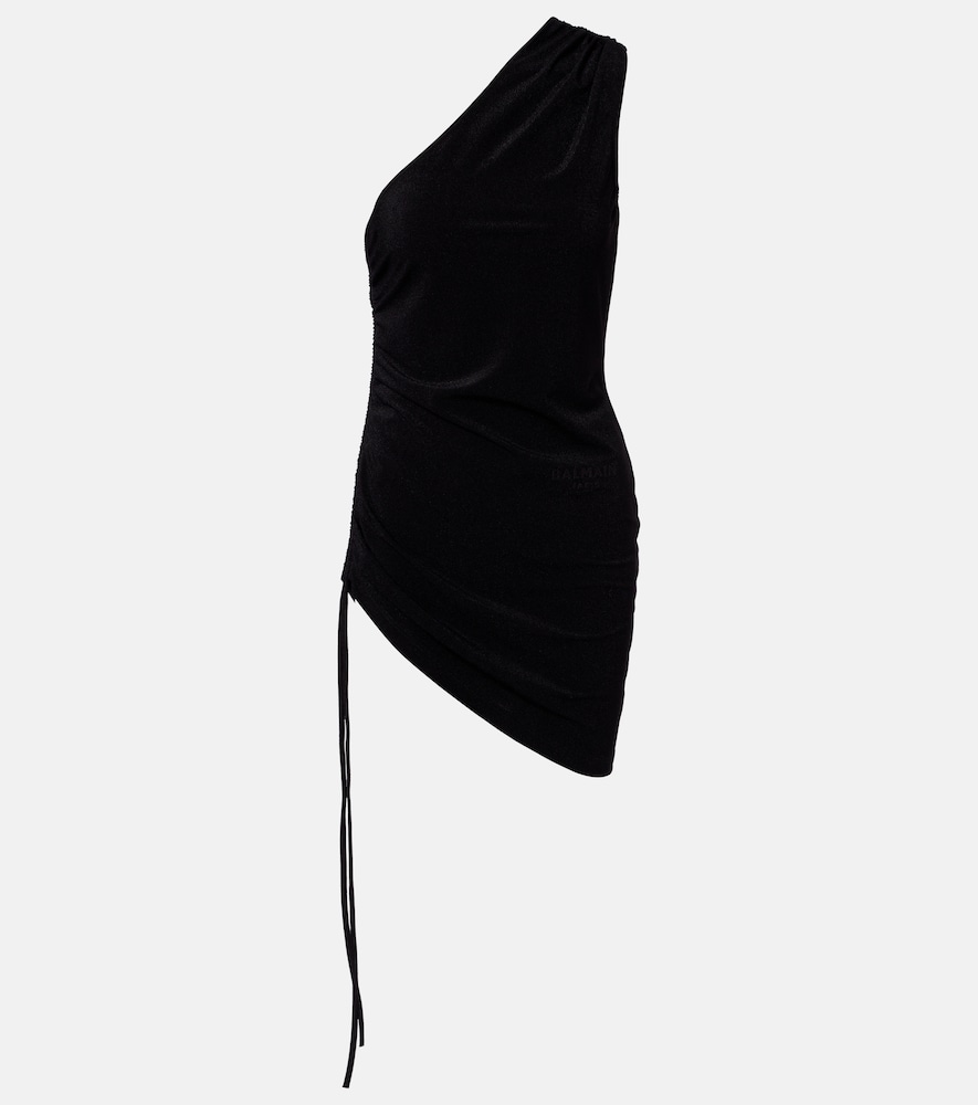 Ruched one-shoulder minidress