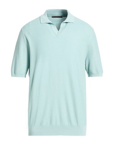 Man Sweater Sky blue Size 44 Silk, Cotton