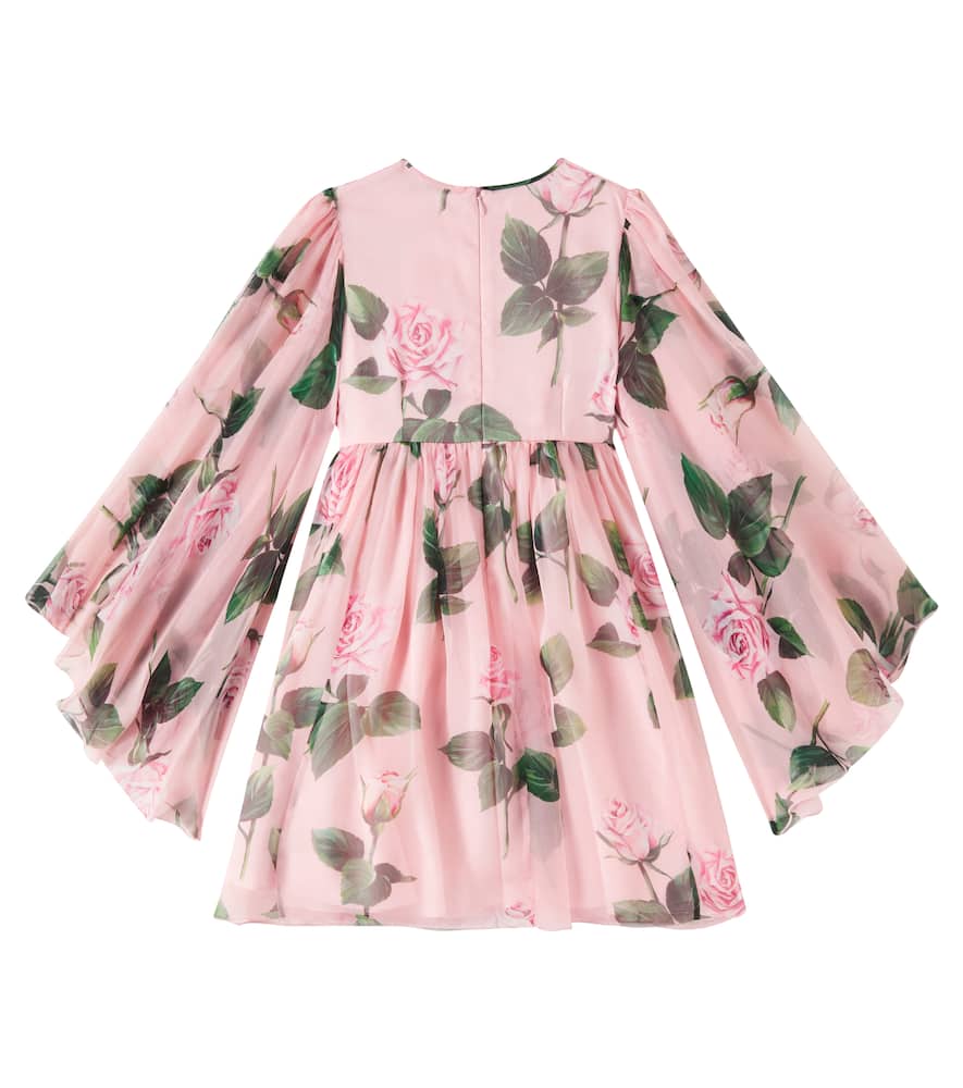 Floral silk chiffon dress