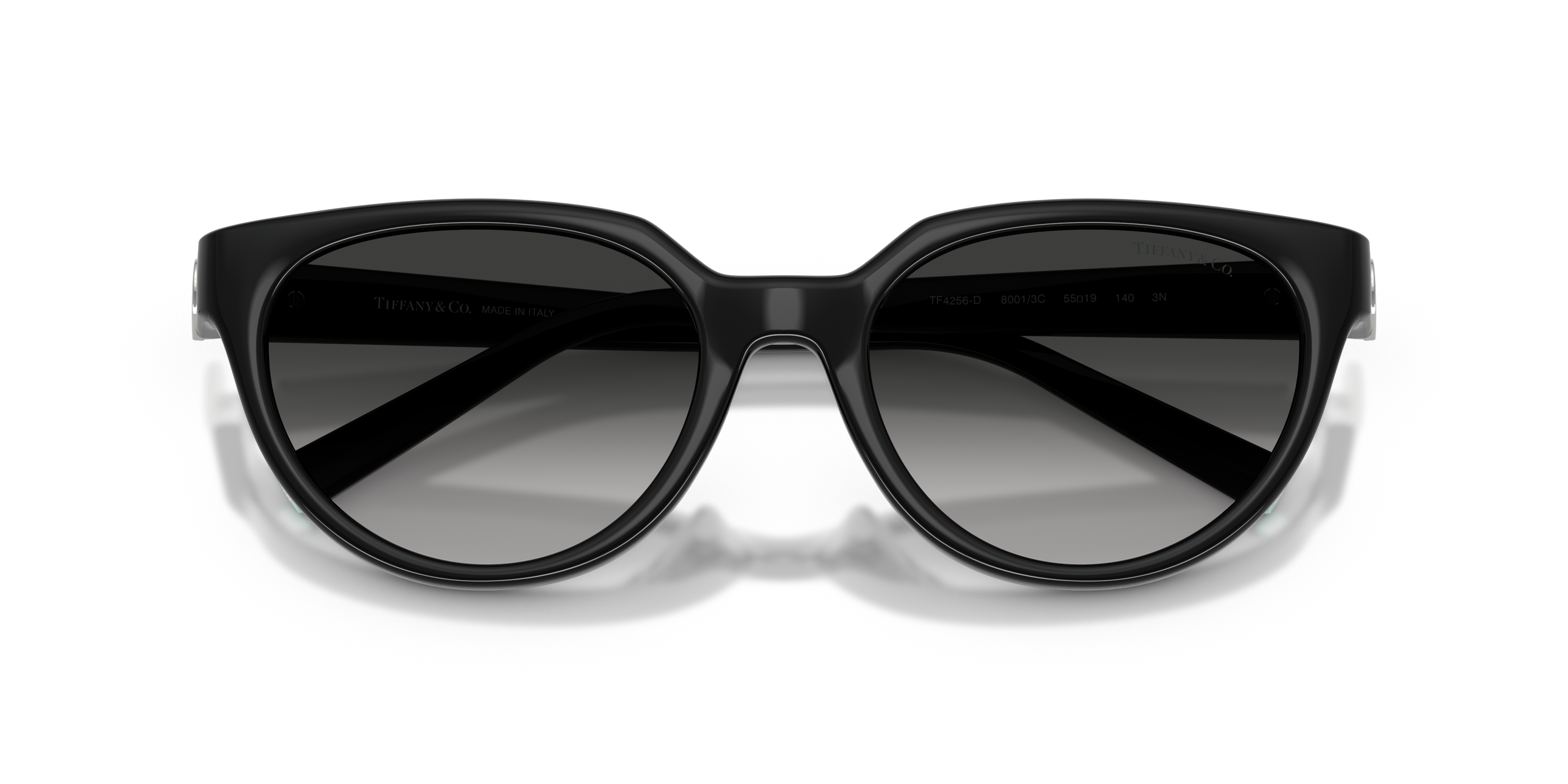 Tiffany Woman Tiffany TF4256D 80013C Sunglasses Injected Black Grey Cat Eye Normal Nuanced