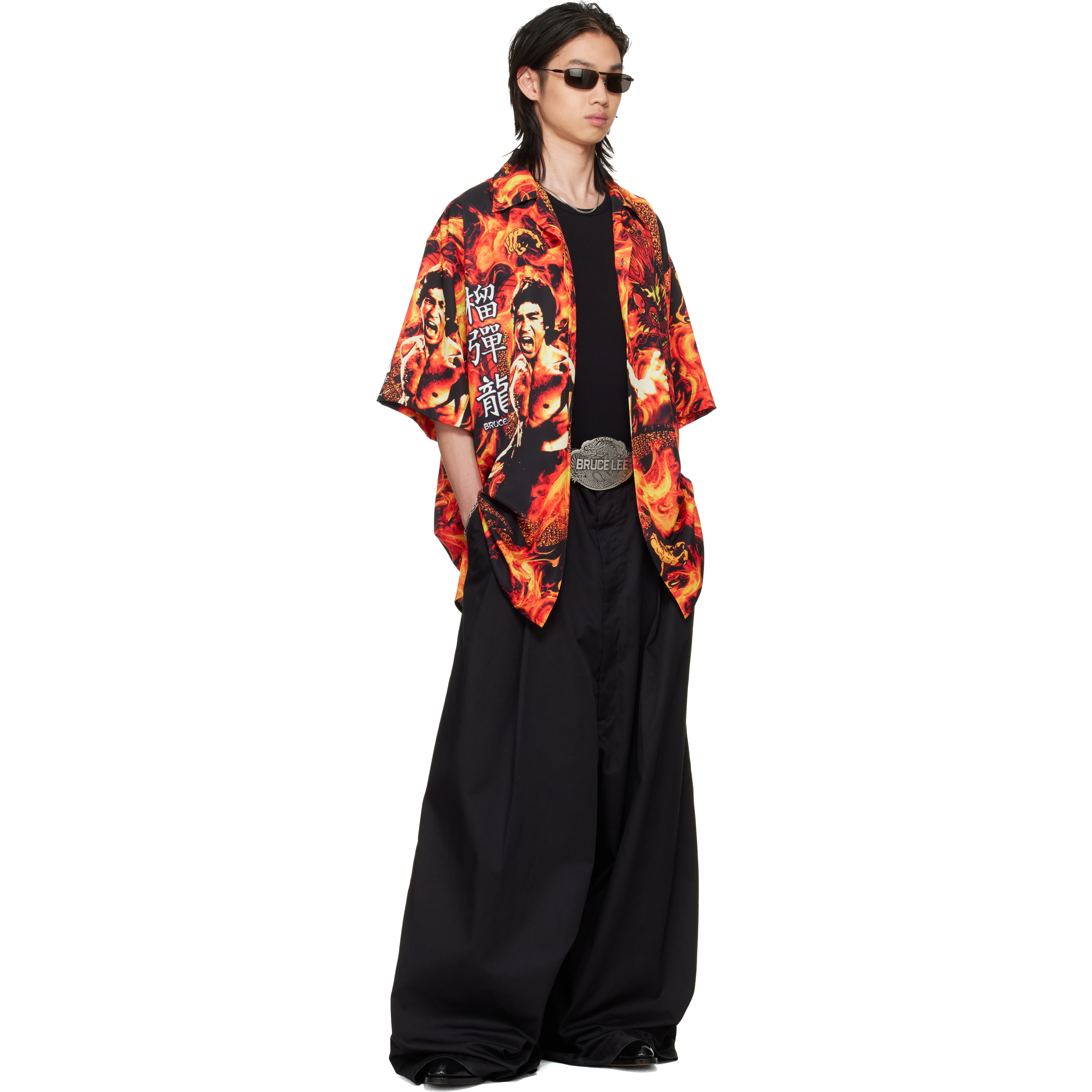 BRUCE LEE x LỰU ĐẠN Black & Orange Sleaze Shirt