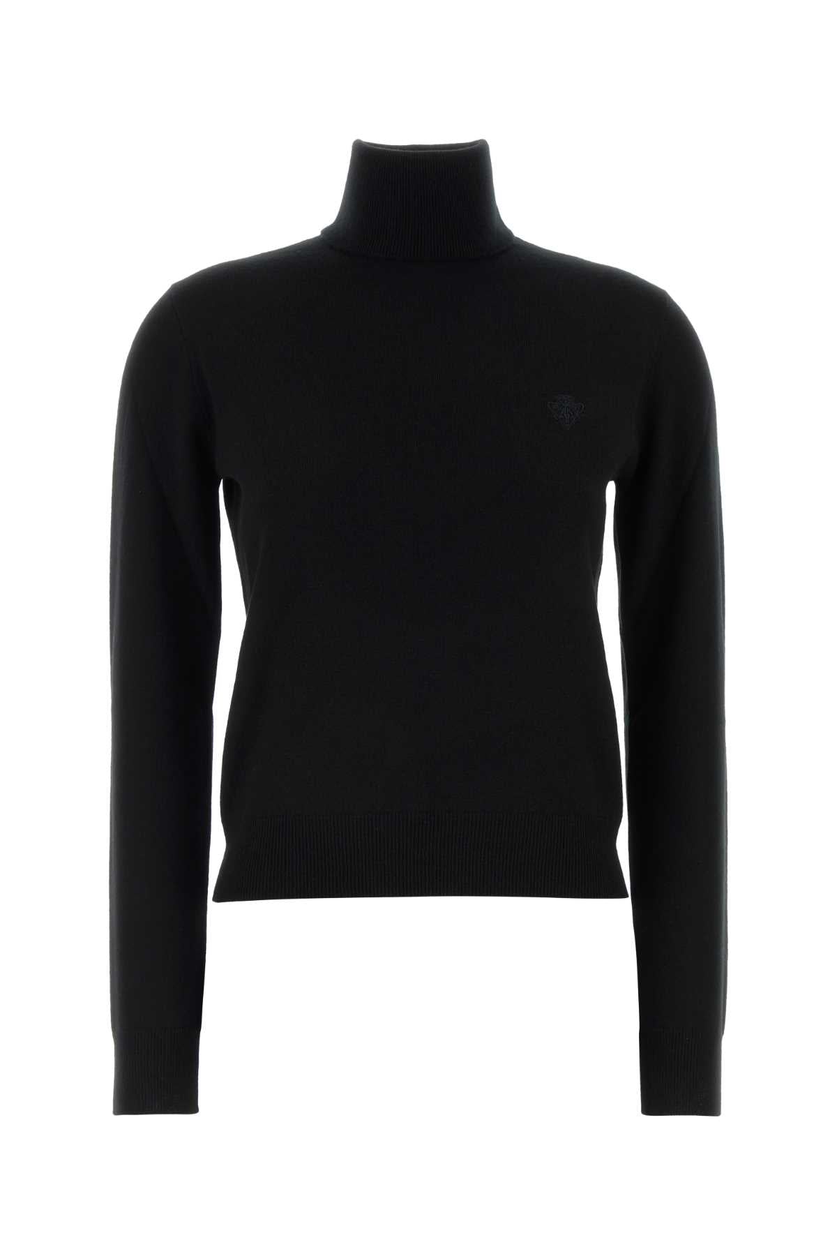 Wool Turtleneck Sweater — Black