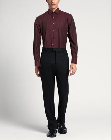 Man Shirt Burgundy Size 16 Cotton