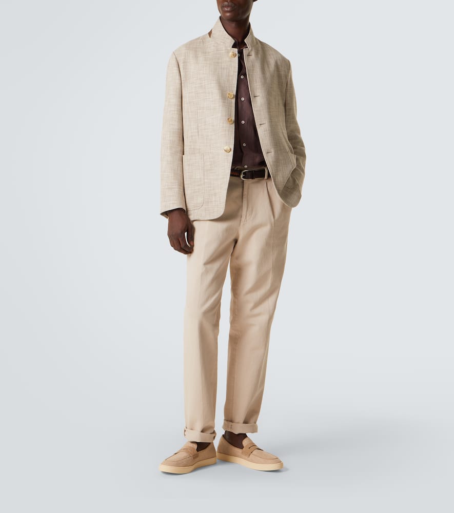 Cotton, wool, and silk blazer