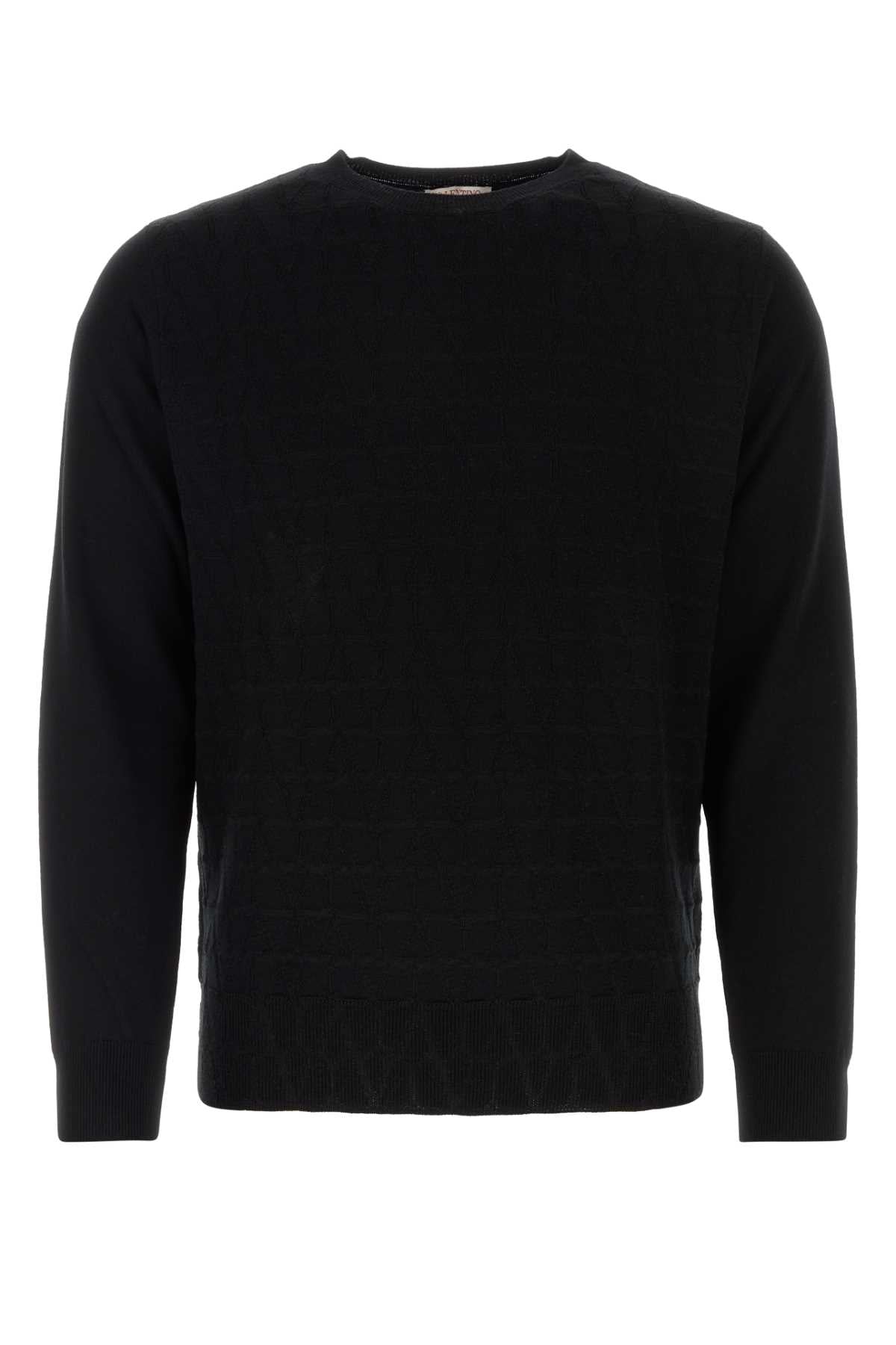 Virgin Wool Crew Neck Sweater — Black