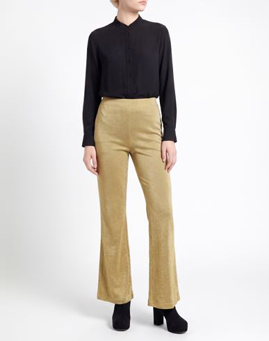 Woman Pants Platinum Size 10 Viscose, Metallic fiber