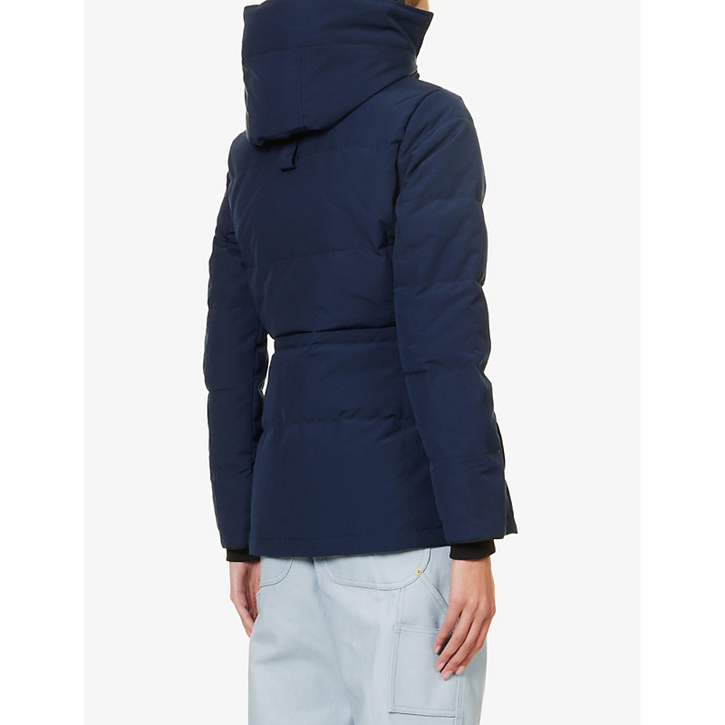 Womens Atlantic Navy Chelsea Hooded Shell-down Parka Jacket 