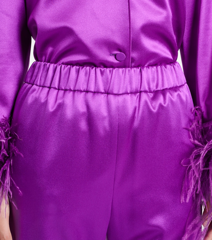 Silk satin wide-leg pants