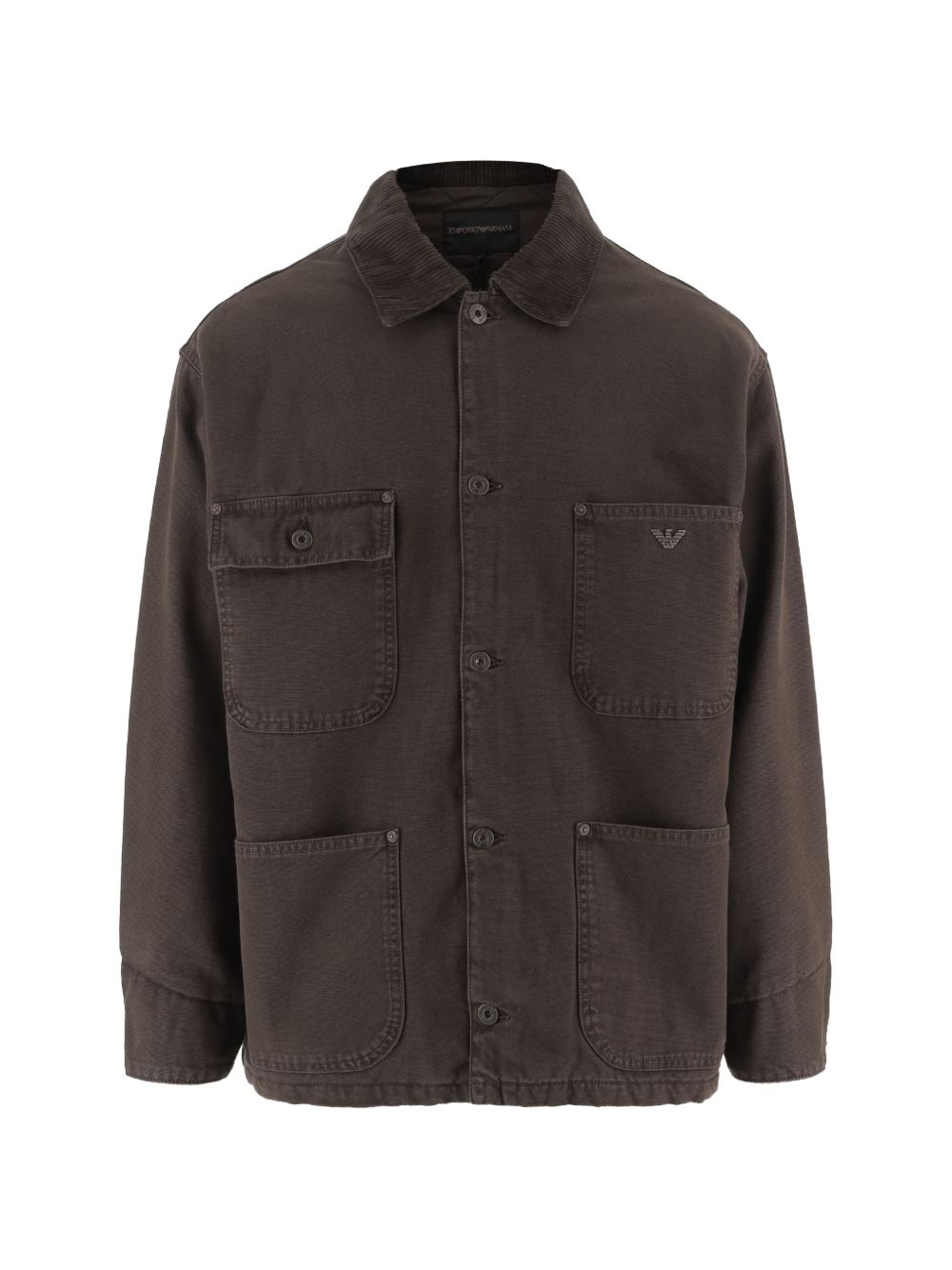 Cotton Overshirt Jacket — Brown