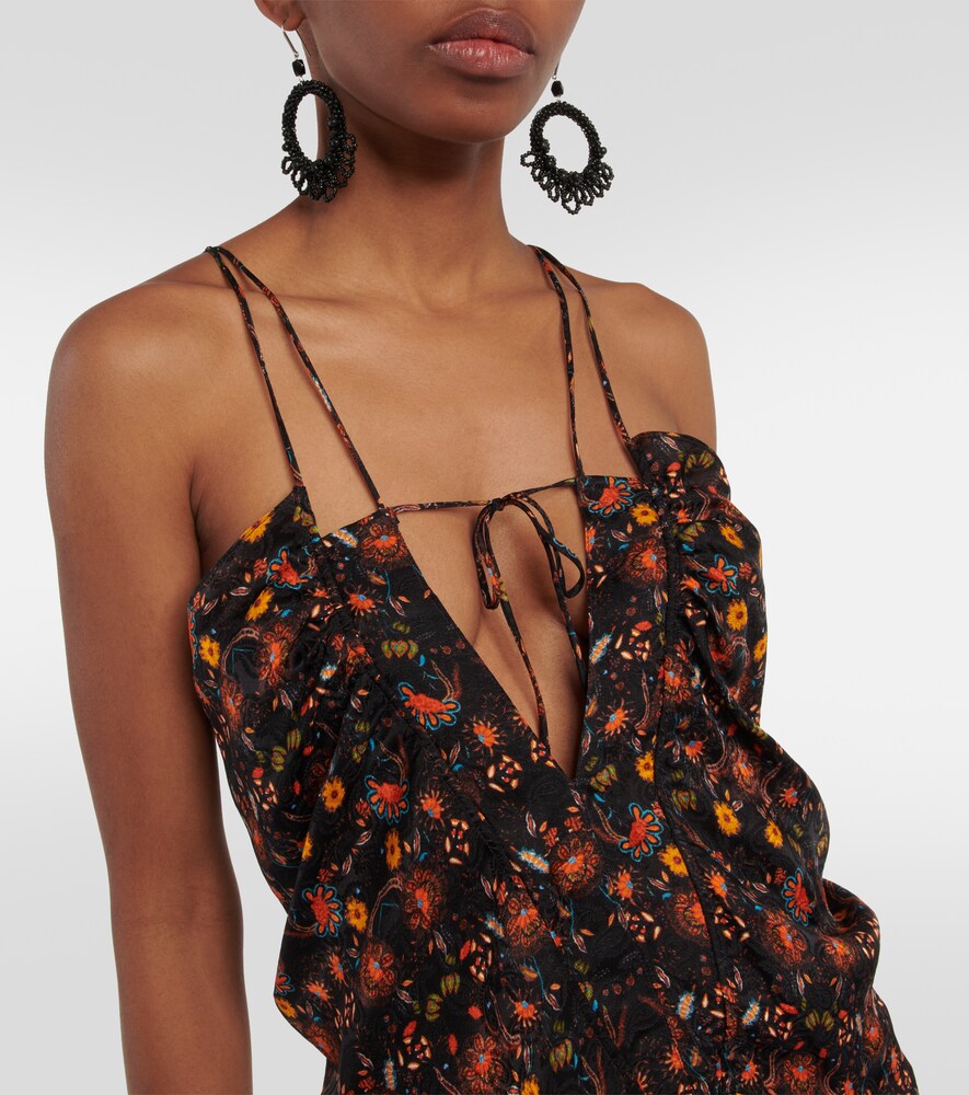 Presly floral silk-blend minidress