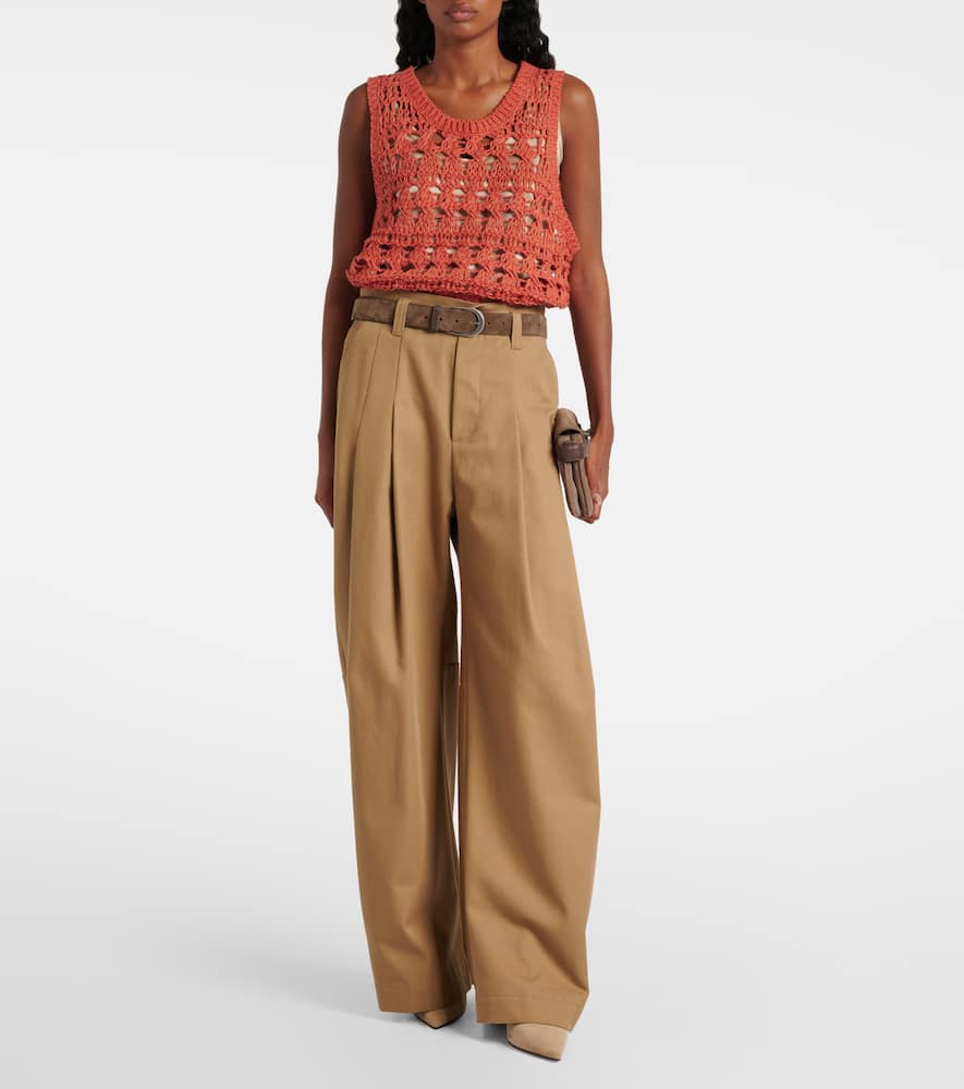 Jute and cotton-blend sweater vest