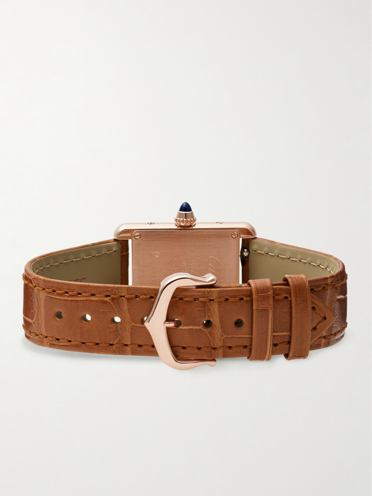 Tank Louis 29.5mm Small 18-karat Rose Gold And Alligator Watch - One size